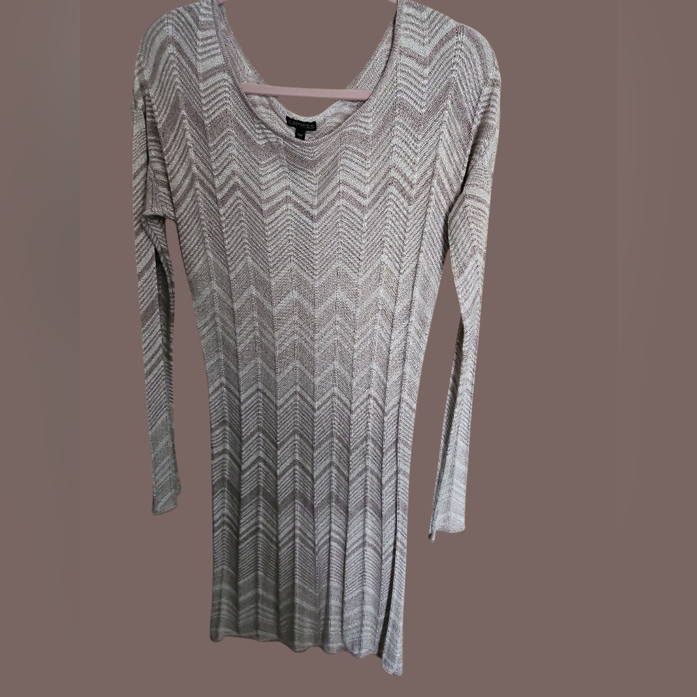 Chic Chevron Knit Long Sleeve Dress